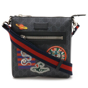 GUCCI Courier GG Supreme Bag Messenger Snake Tiger Black